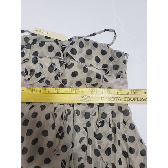 Lucy & Co Womens Gray Polka Dot Ruffle Strappy Mini Dress size S Event Party - Picture 6 of 8